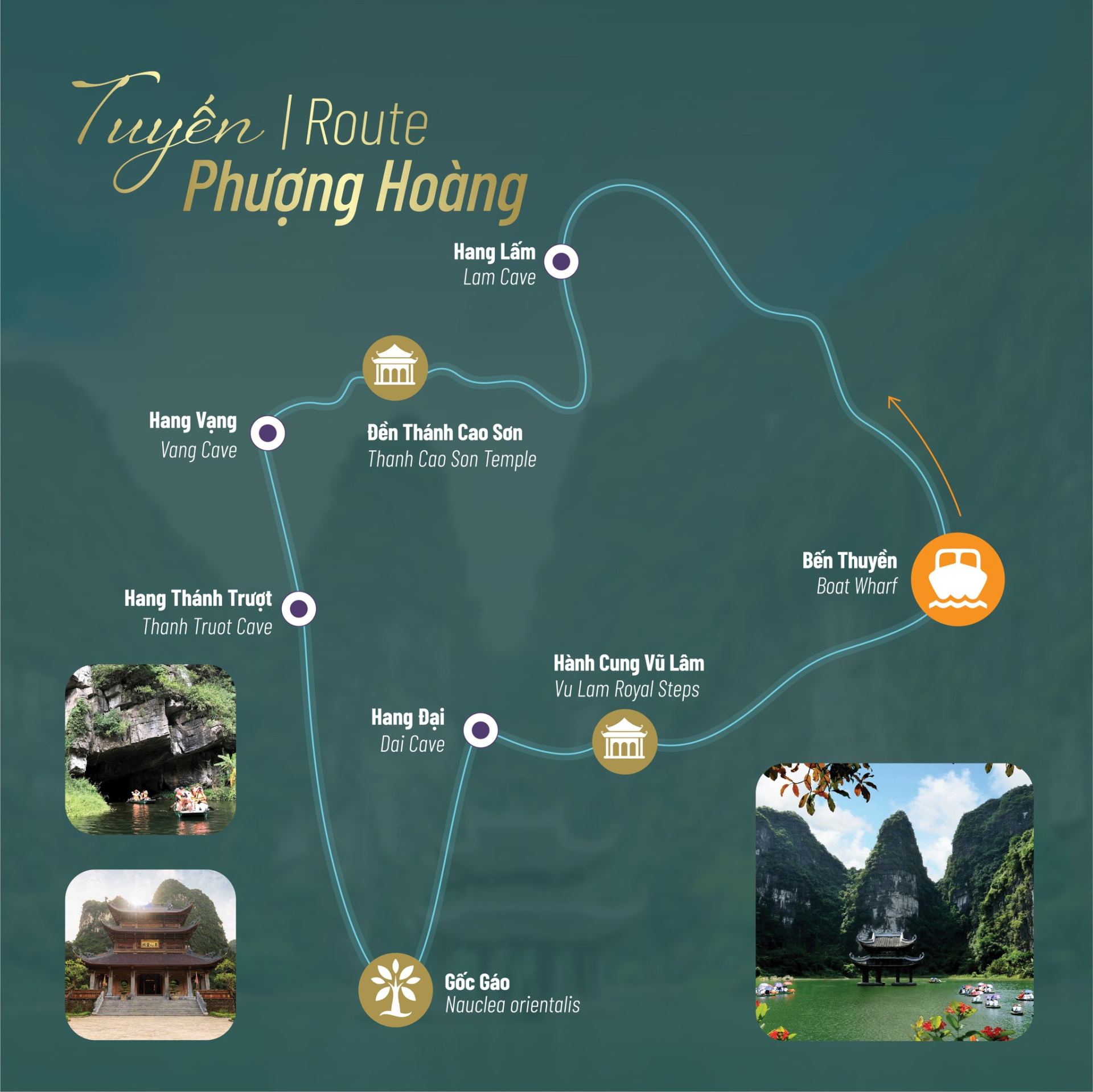 Trang An - Phuong Hoang Route - Map (Source: Disantrangan)