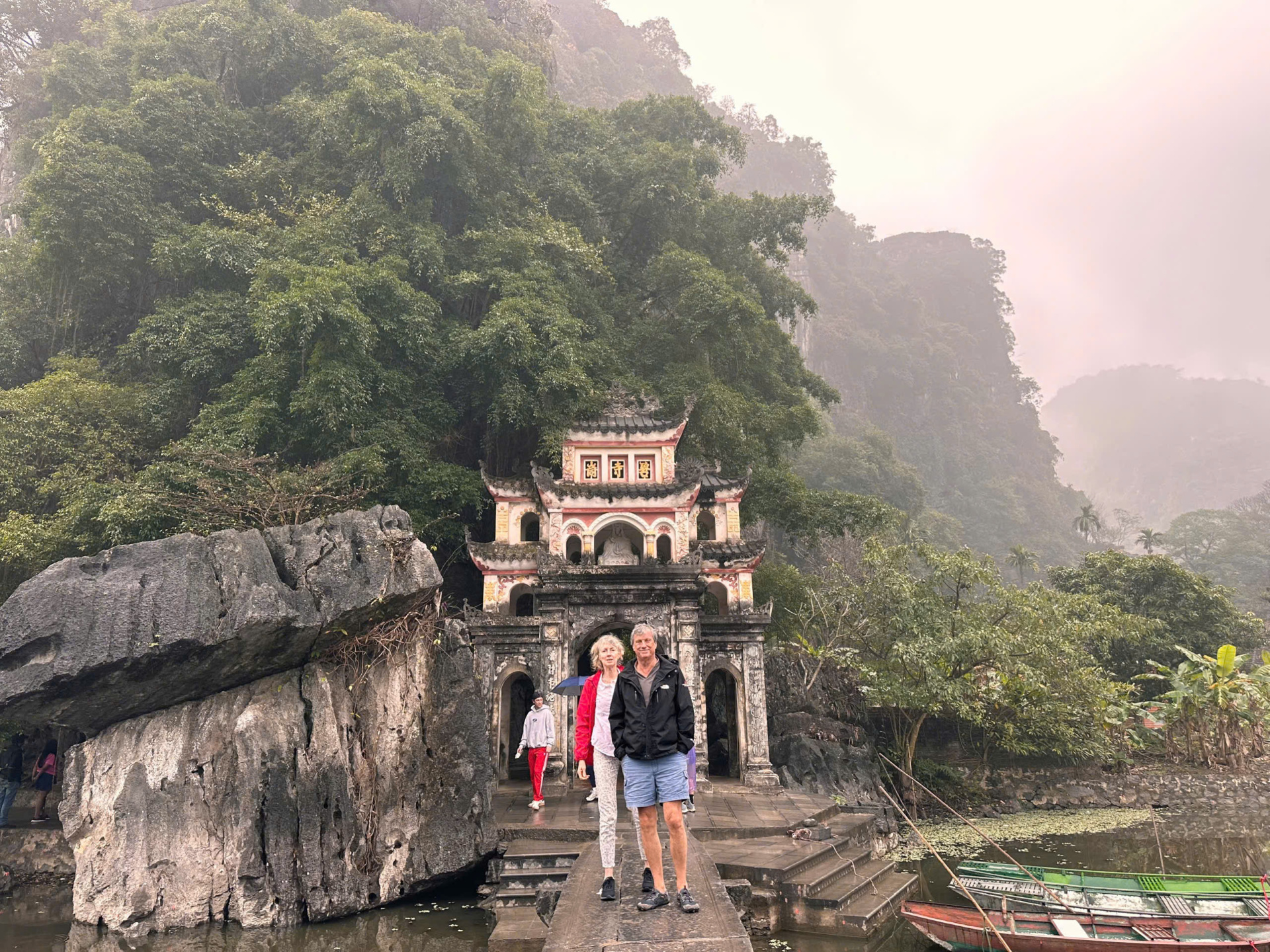 Bich Dong Pagoda is near Tam Coc and can reach by a 15 minutes bike ride 